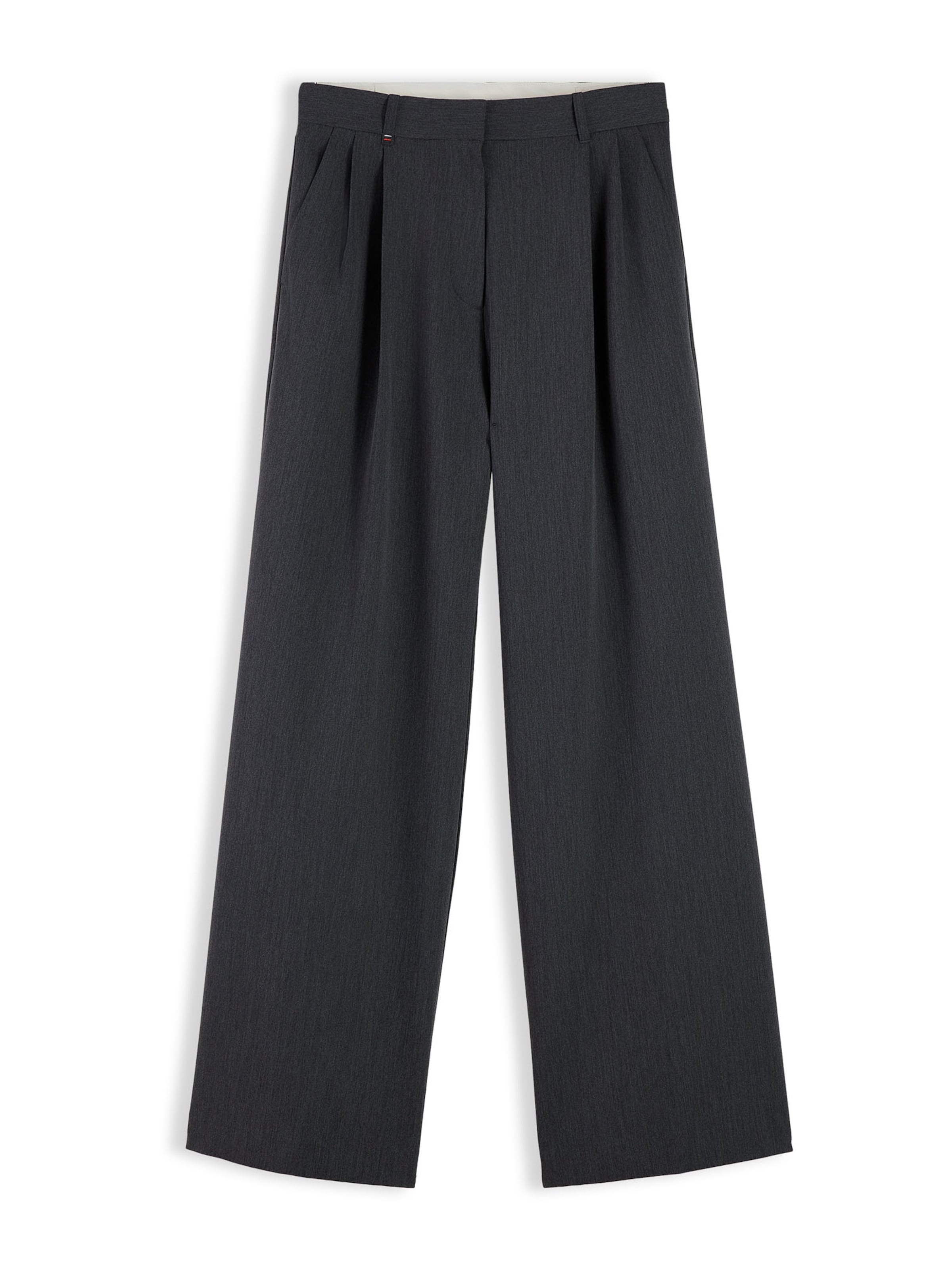 TOMMY HILFIGER Wide leg Pleat-Front Pants in Grey: front