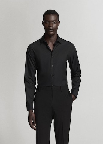 MANGO MAN Super Slim Fit Button Up Shirt 'Emotion' in Black: front