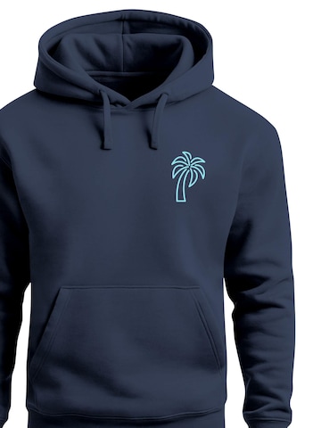 Neverless Sweatshirt 'Palm Lineart Logo' in Blue