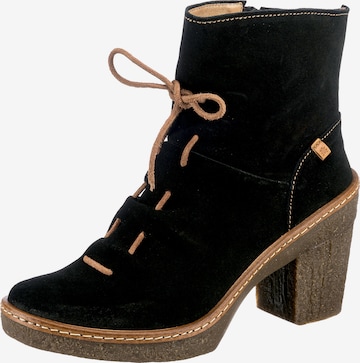 EL NATURALISTA Lace-Up Ankle Boots 'Haya' in Black: front