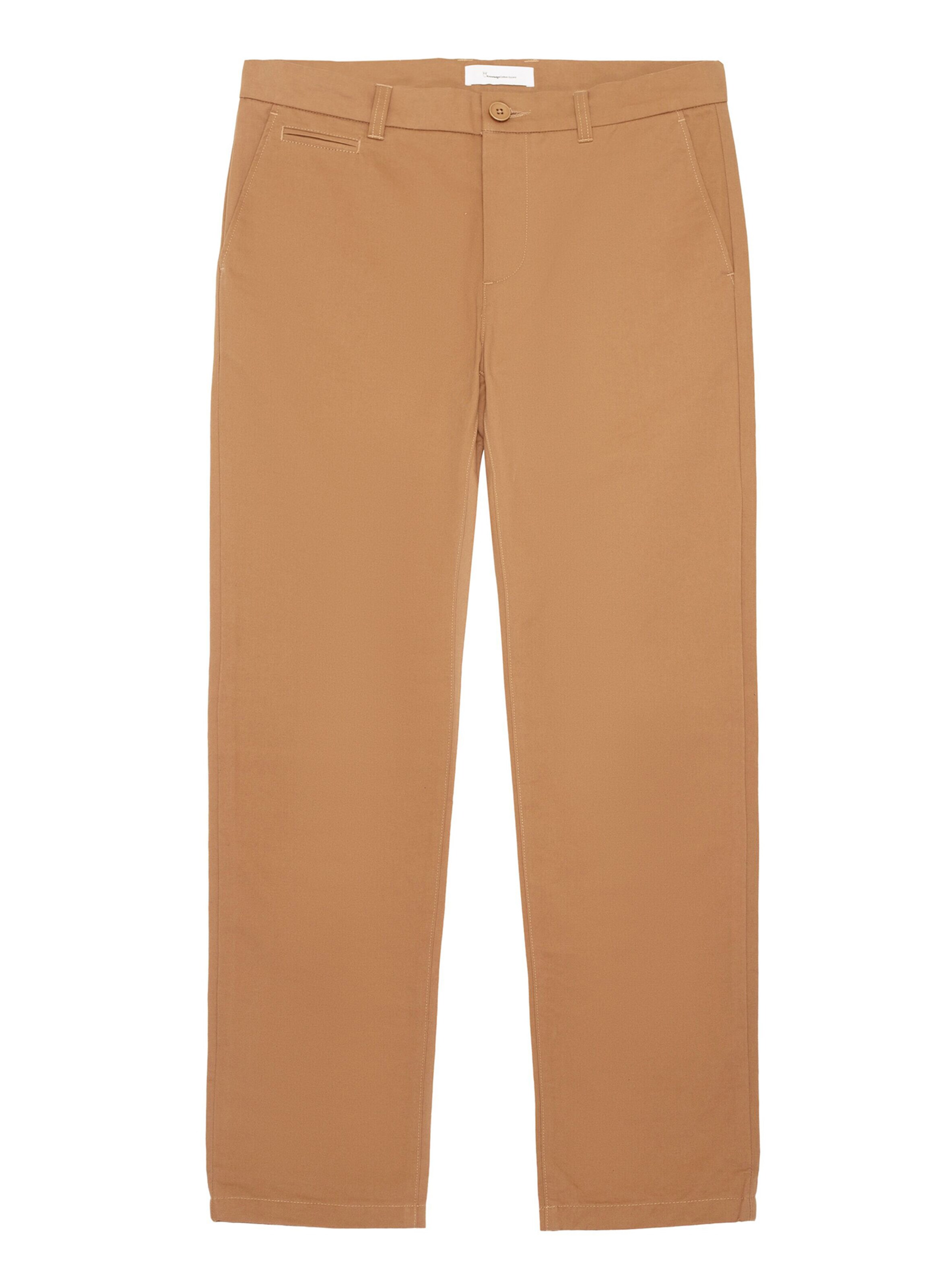 Pantalon chino 'Chuck' KnowledgeCotton Apparel en beige : devant