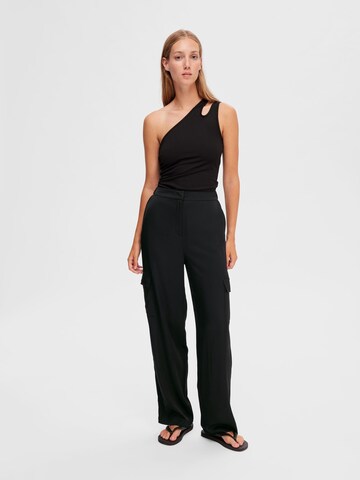 SELECTED FEMME Loose fit Cargo Pants in Black