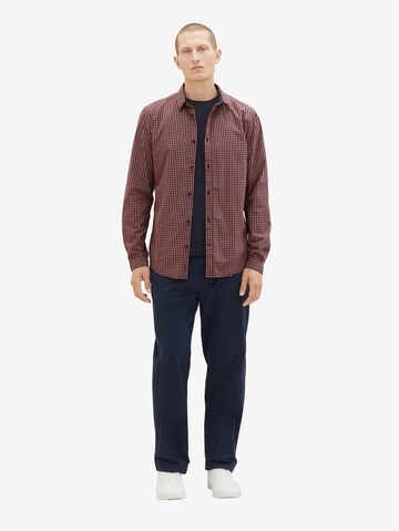 TOM TAILOR Regular fit Button Up Shirt in Red