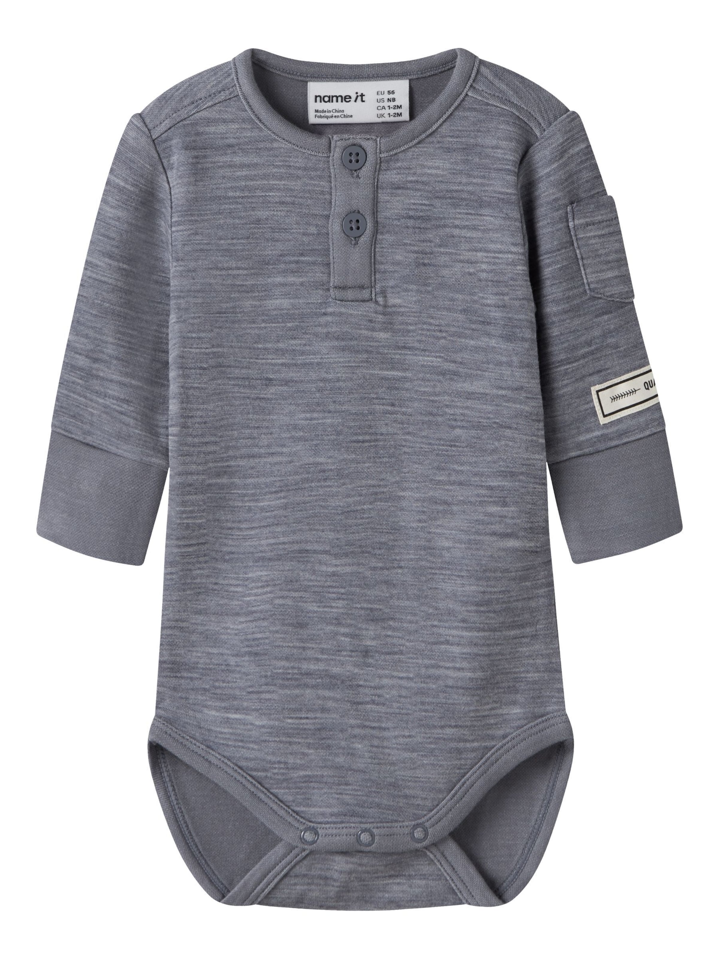 NAME IT - Pijama entero/body en gris: frente