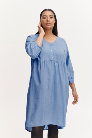 Fransa Curve Dress 'PIDA' in Blue: front