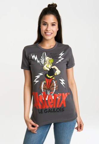 LOGOSHIRT Shirt 'Asterix – Magic Poison' in Grijs: voorkant