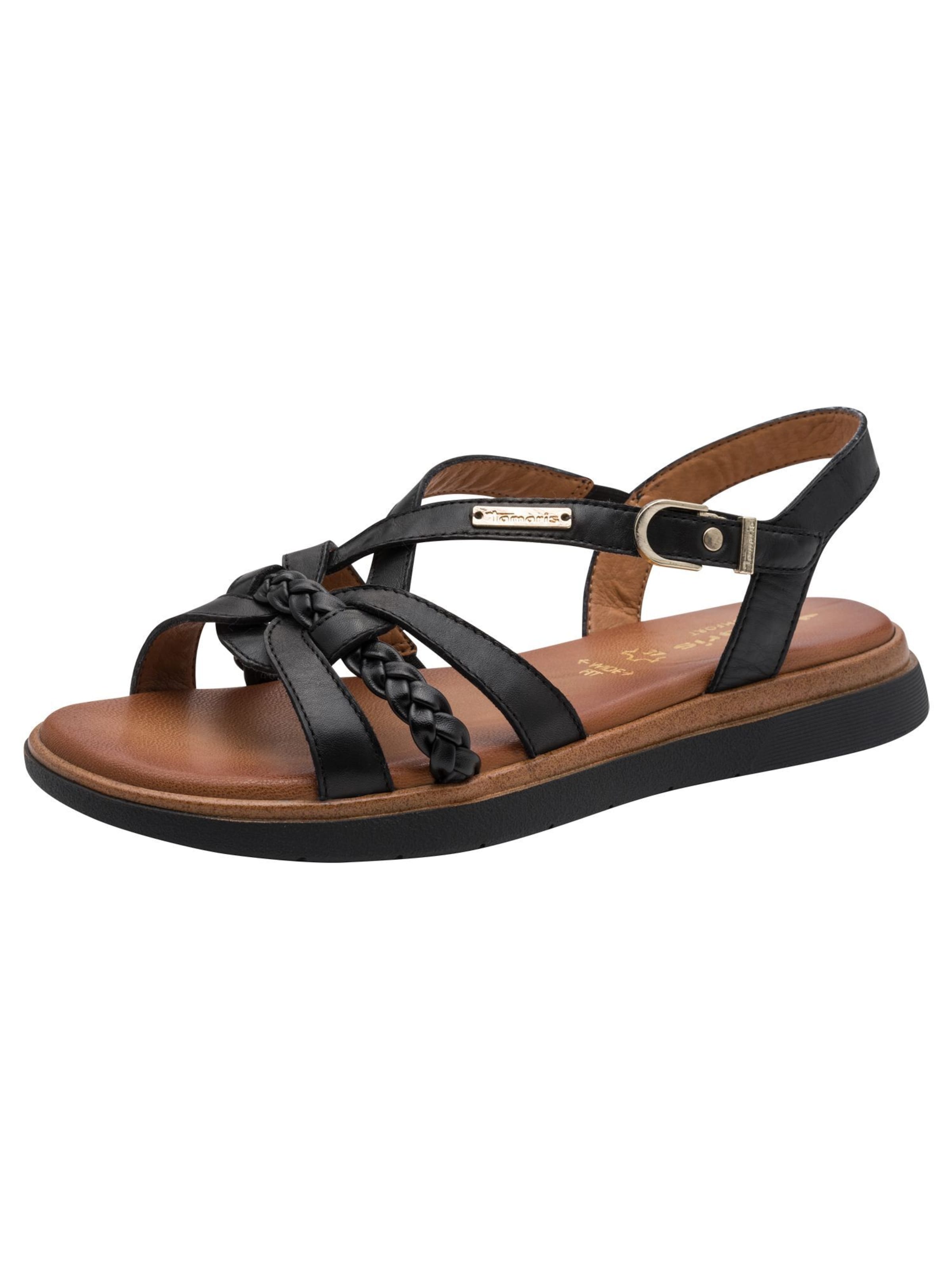 Sandales Tamaris en noir : devant