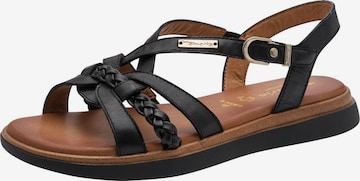 Sandales Tamaris en noir : devant