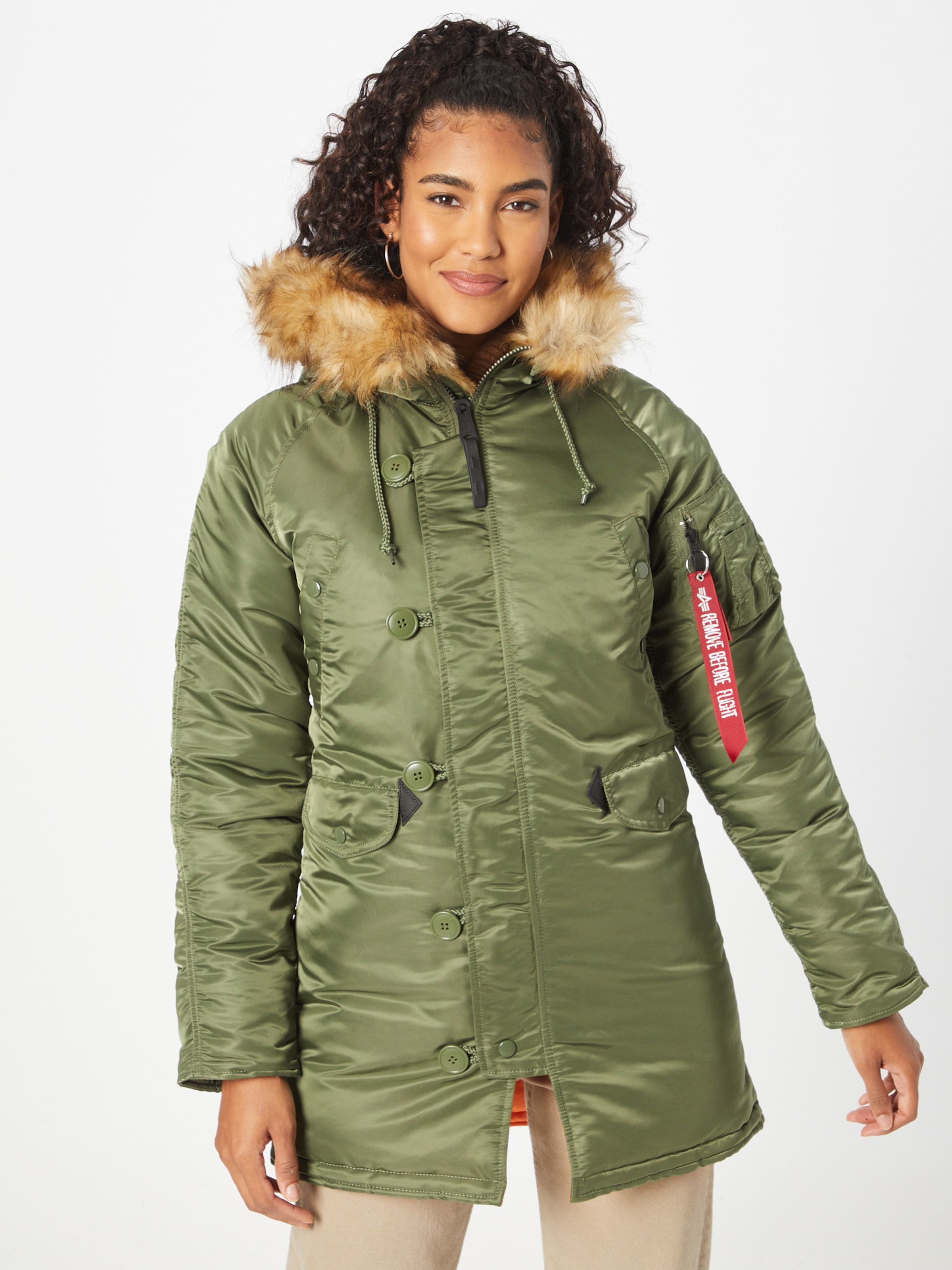 ALPHA INDUSTRIES Winter Jacket in Khaki ABOUT YOU