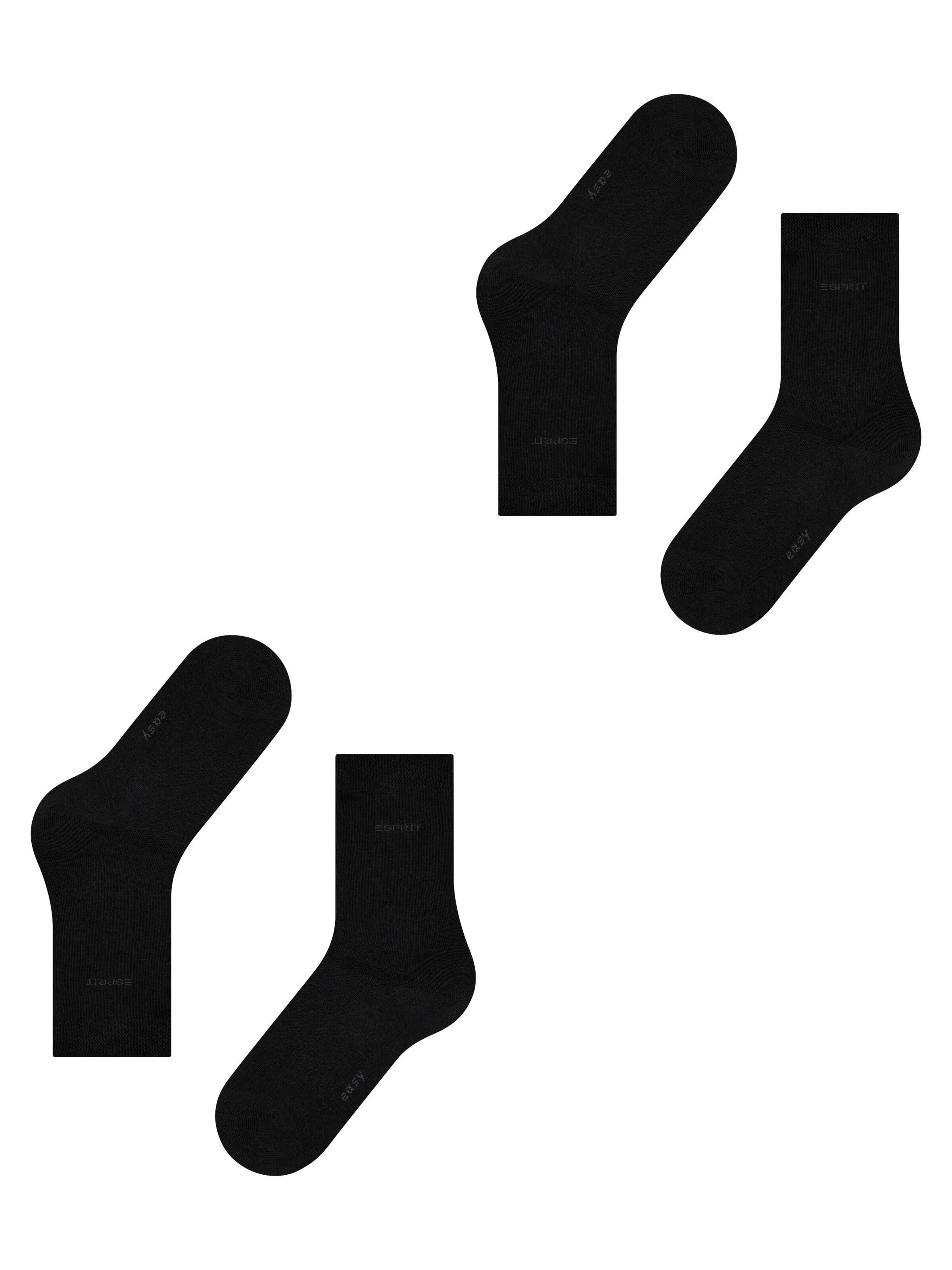 ESPRIT Socks 'Basic Easy 2-Pack' in Black