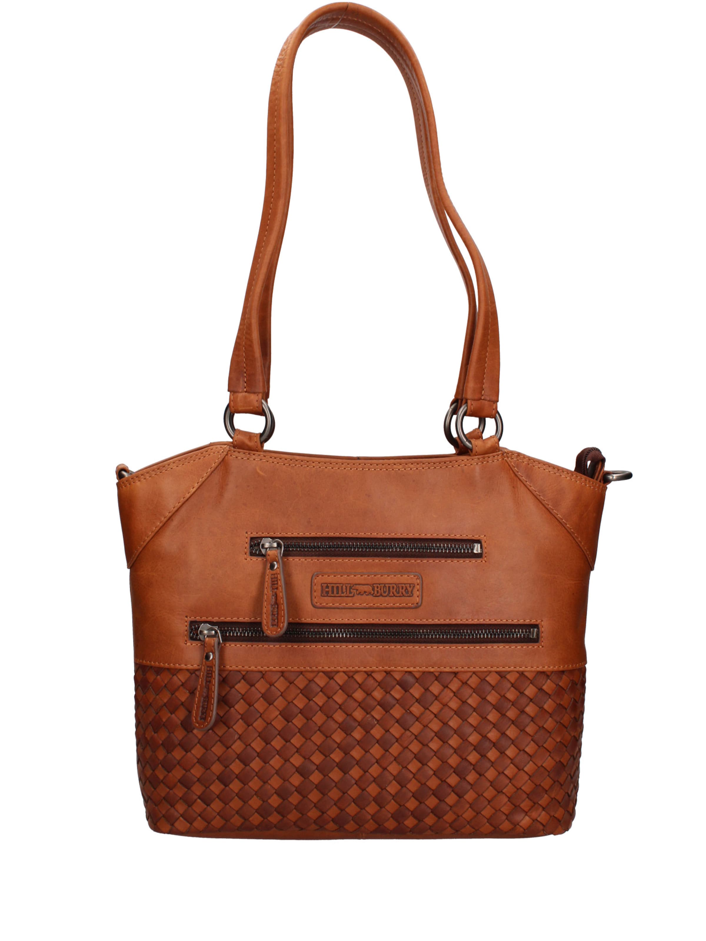 Borsa a spalla 'Borsa a Spalla Uomo Vera Pelle Vitello Ingrassata con Tracolla Regolabile 30x30 cm' di HILL BURRY in marrone: frontale