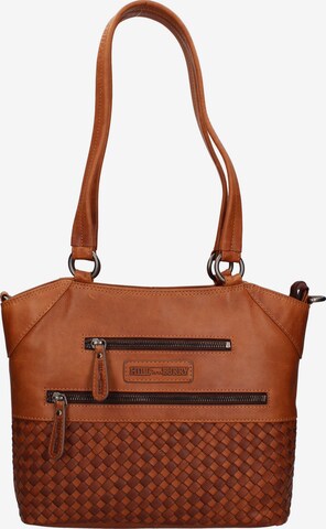 Borsa a spalla 'Borsa a Spalla Uomo Vera Pelle Vitello Ingrassata con Tracolla Regolabile 30x30 cm' di HILL BURRY in marrone: frontale