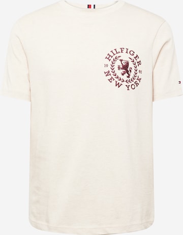 T-Shirt 'ICON CREST' TOMMY HILFIGER en beige : devant