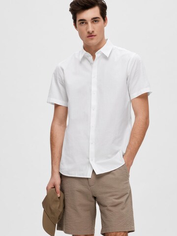 SELECTED HOMME Slim fit Button Up Shirt in White