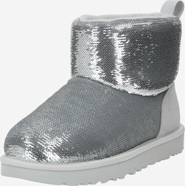 Botine 'Classic Mini Mirror Ball' de la UGG pe argintiu: față