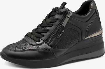 Baskets basses Tamaris en noir : devant