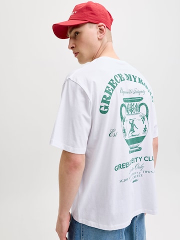 T-Shirt 'JORVacation' JACK & JONES en blanc : devant
