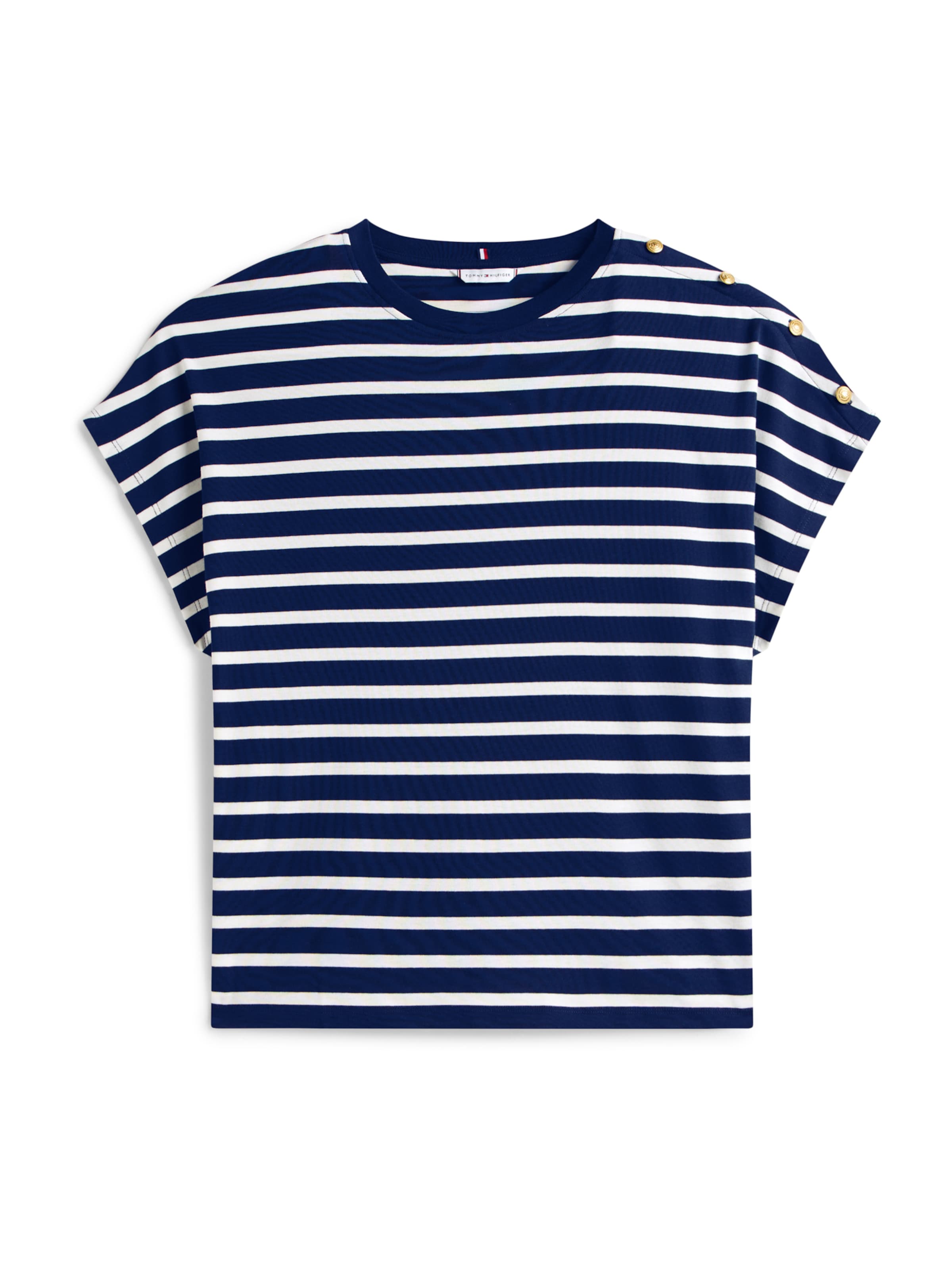 Tricou de la Tommy Hilfiger Curve pe albastru: față