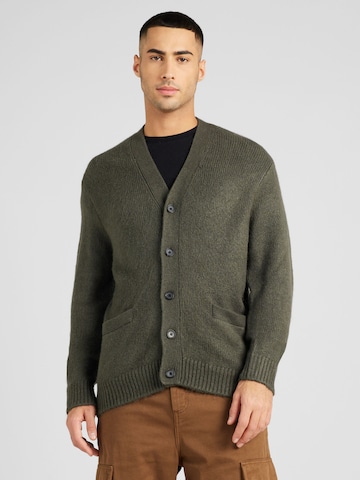 Abercrombie & Fitch Knit cardigan 'FUZZY' in Green: front