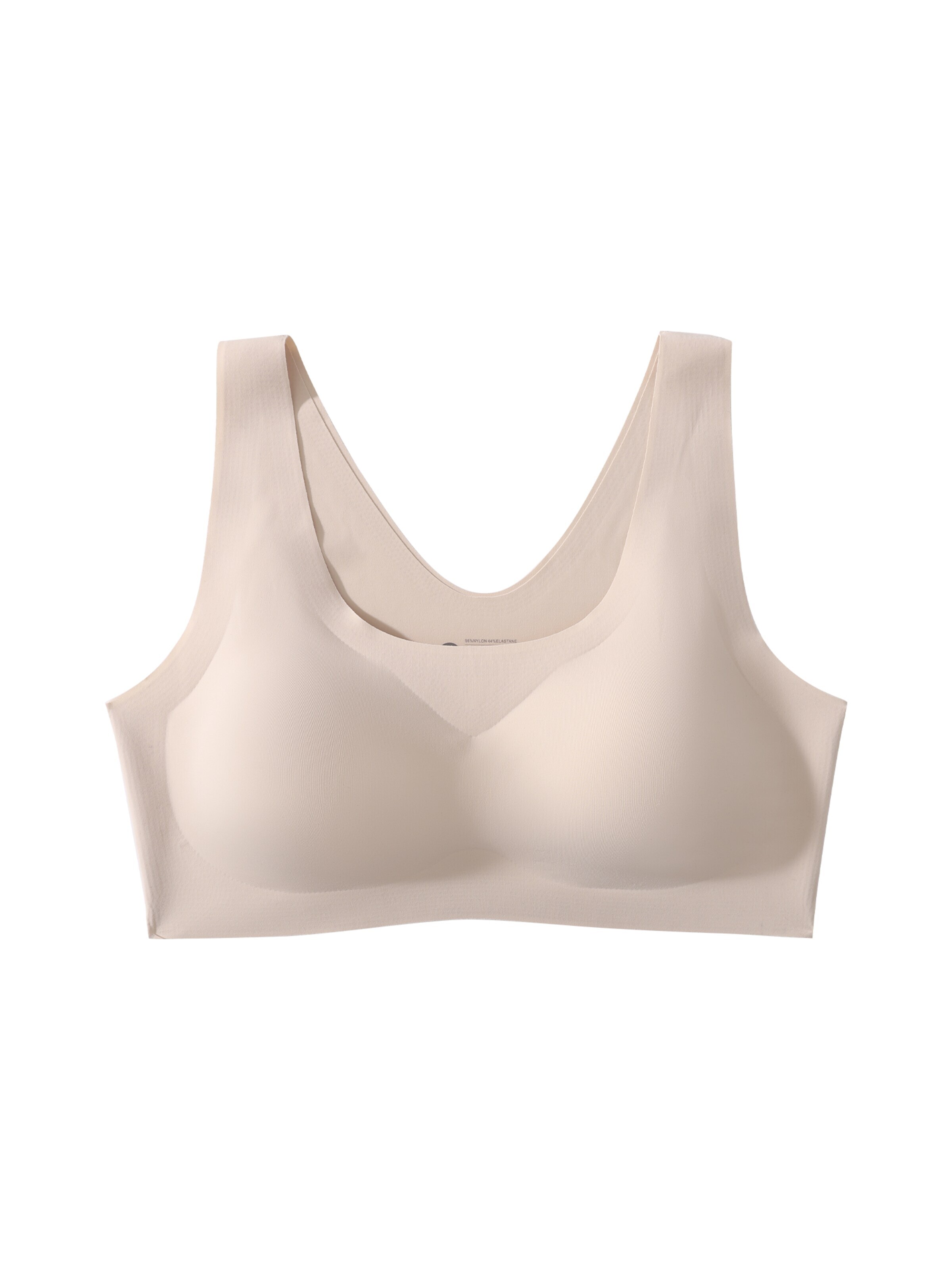 SHARICCA Bralette Bra 'SHARICCA Minimalist Comfortable Seamless Wire-Free Bra' in Beige: front