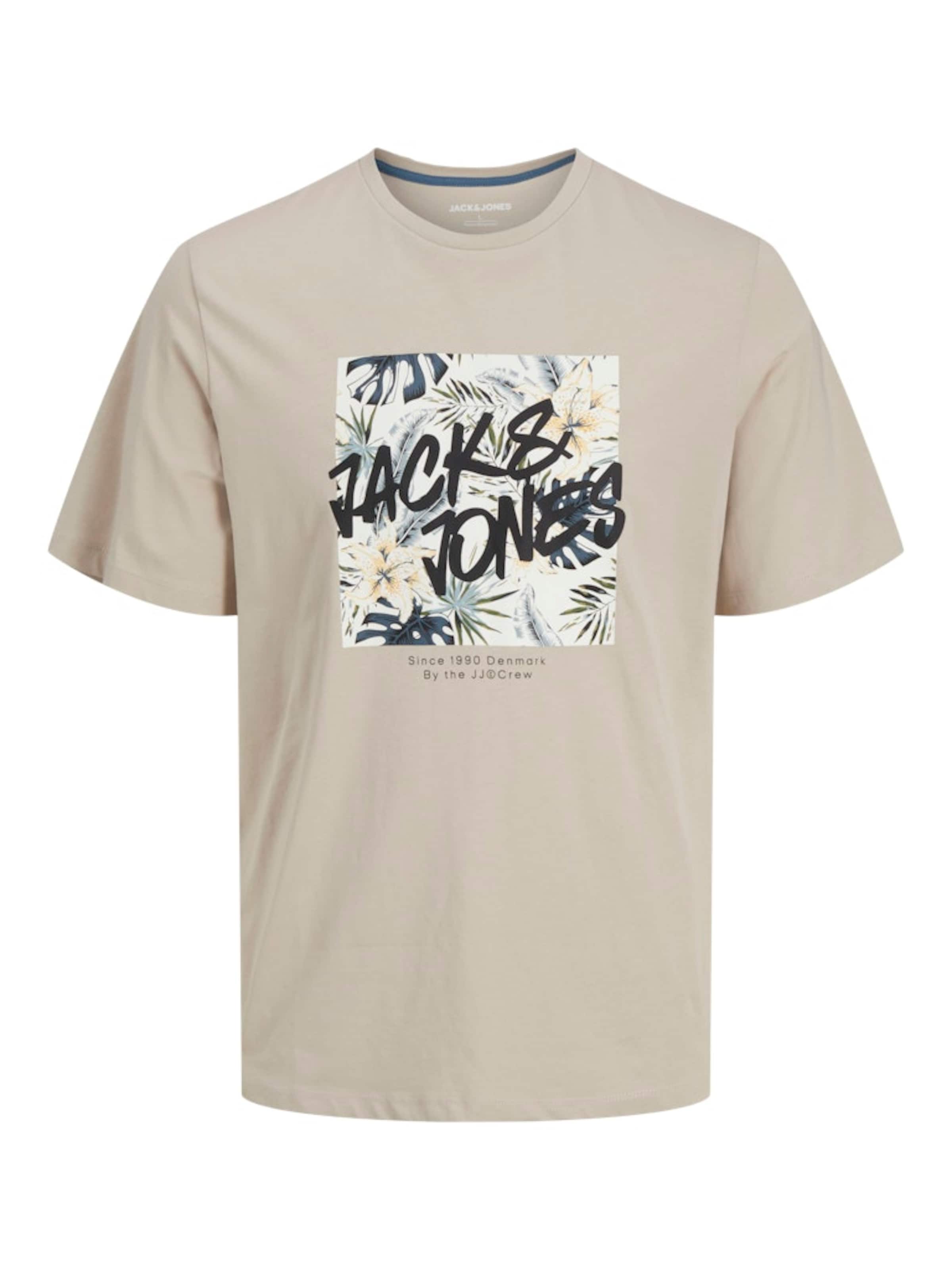 JACK & JONES Shirt 'JJHawaii' in Beige: front