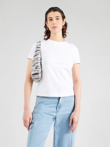 Tricou 'CLELIA' de la GUESS pe alb: față