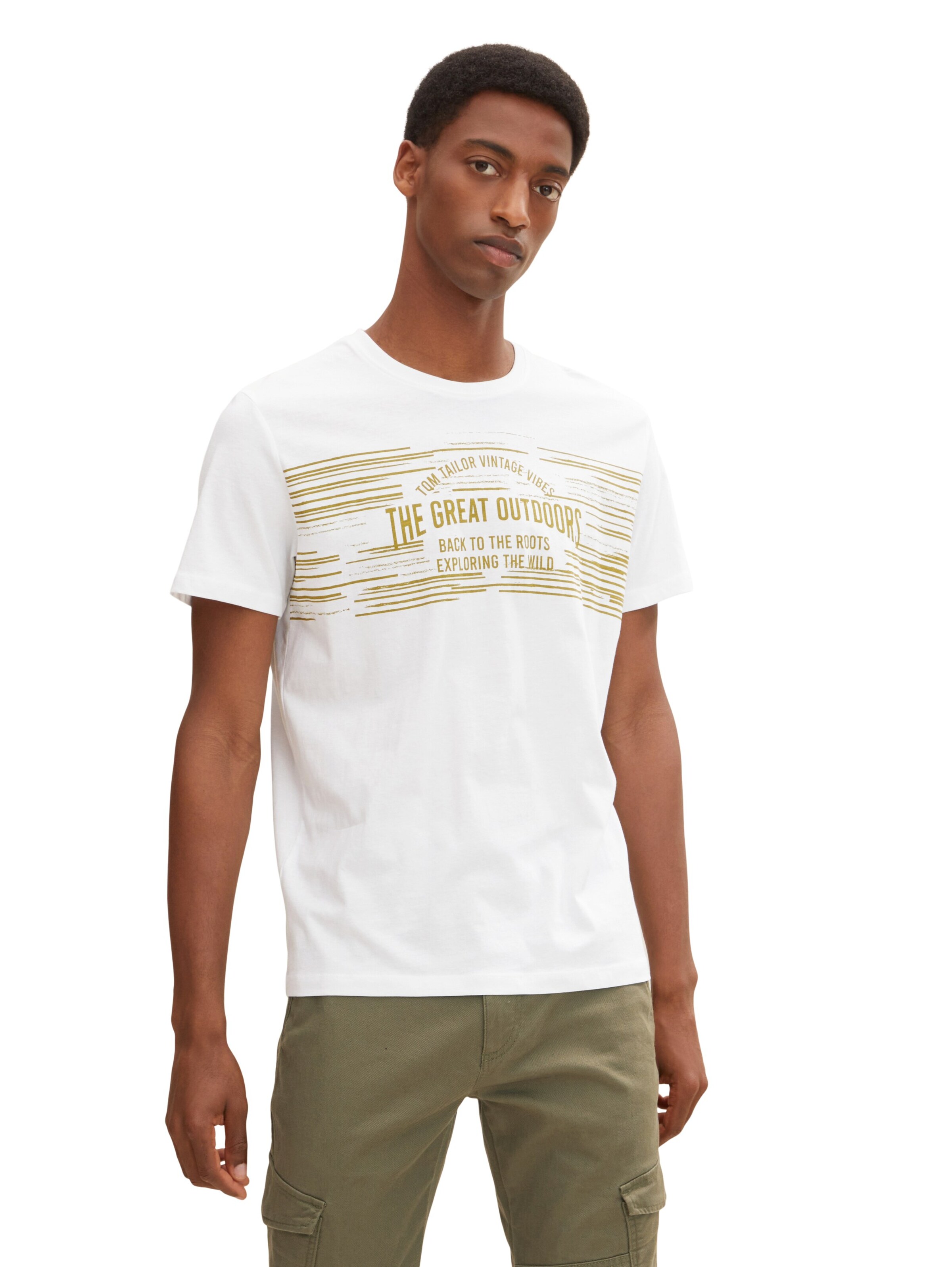 Männer Shirts TOM TAILOR T-Shirt in Weiß - QK93213 Männer Shirts TOM TAILOR T-Shirt in Weiß - QK93213