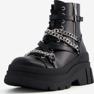 Bershka Bottines à lacets en noir, Vue avec produit