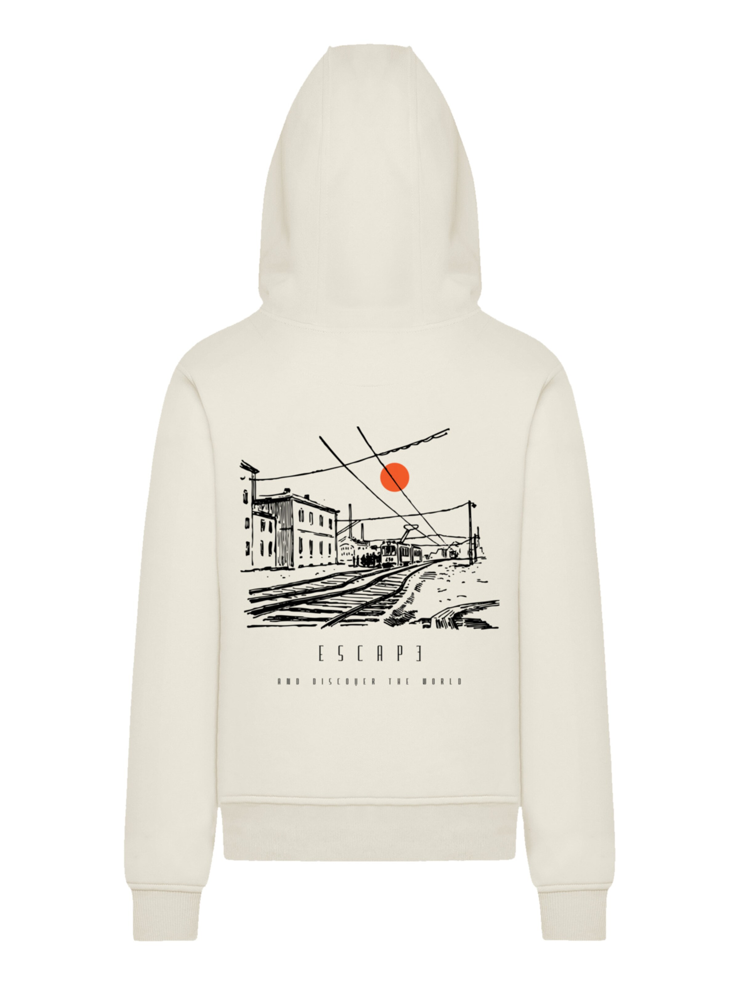 Sweat-shirt 'Escape Discover The World Town Train Station' F4NT4STIC en beige