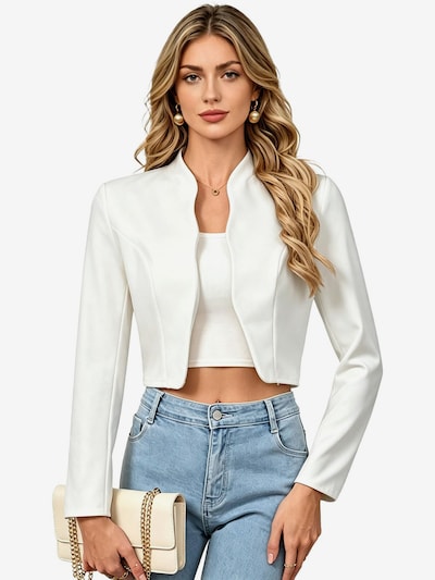 KoJooin Marynarka 'Damen Kurzblazer Mit Stehkragen Langarm Business Casual Cardigan Jacke' w rozmiarze 36 w kolorze białym, Podgląd produktu