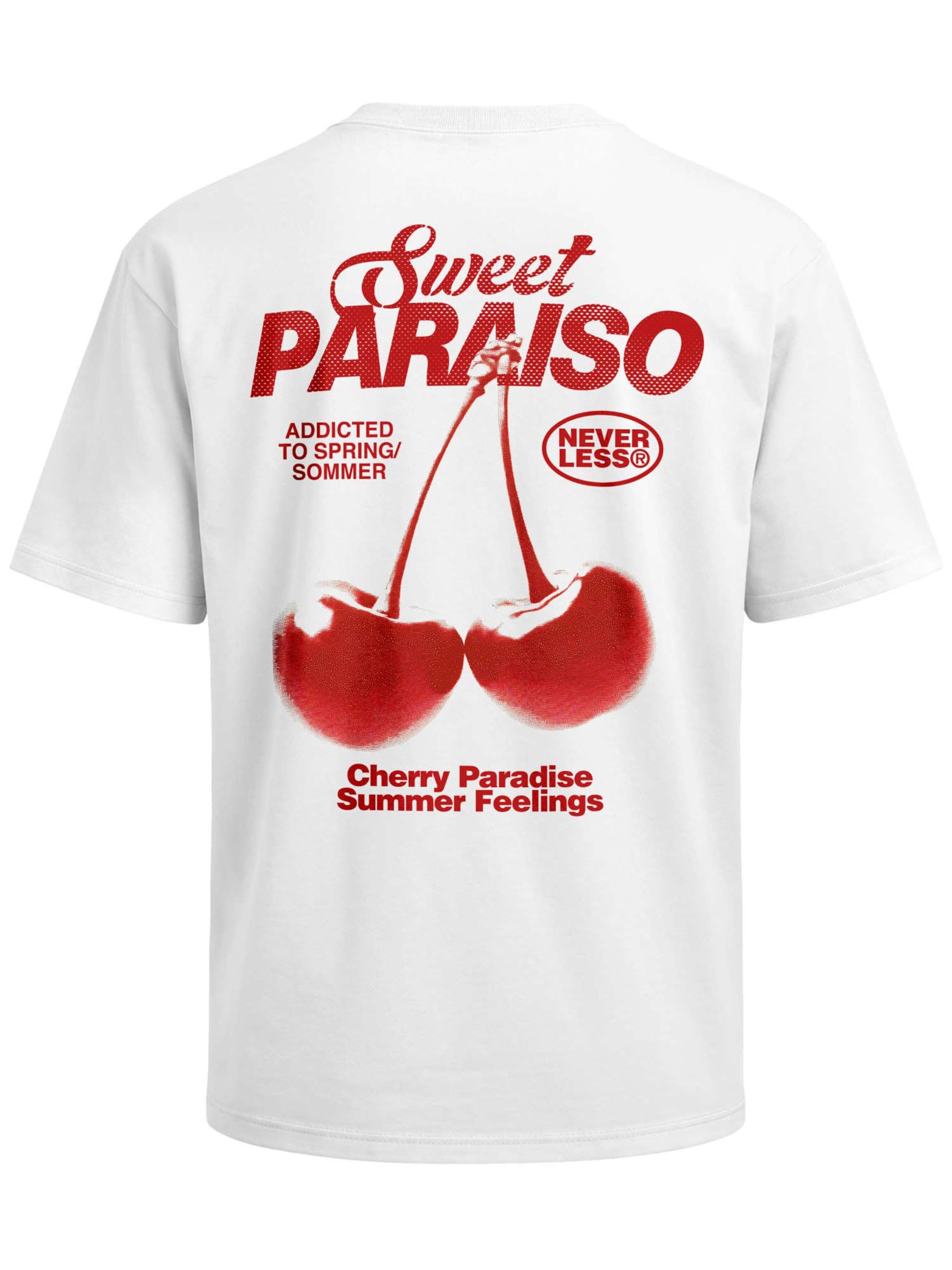 Neverless Shirt 'Sweet Cherry'‌‌‌‌ in Weiß: Vorderseite