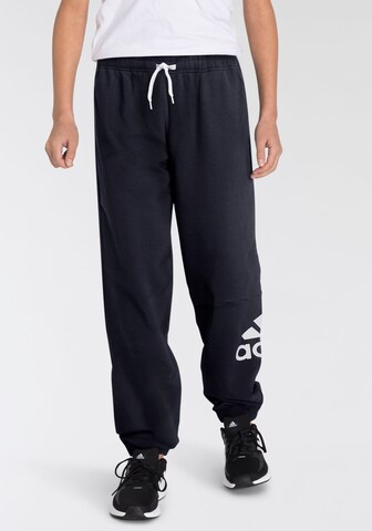 ADIDAS SPORTSWEAR Tapered Workout Pants 'Essentials French Terry' in Blue: front