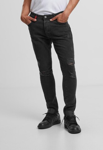 2Y Premium Slimfit Jeans in Schwarz: Vorderseite