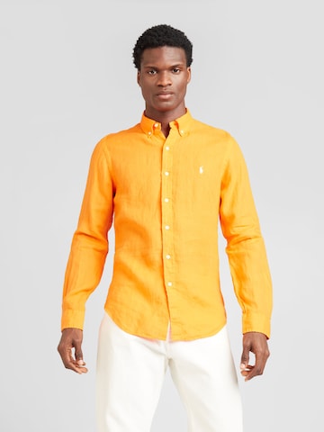 Coupe slim Chemise Polo Ralph Lauren en orange : devant