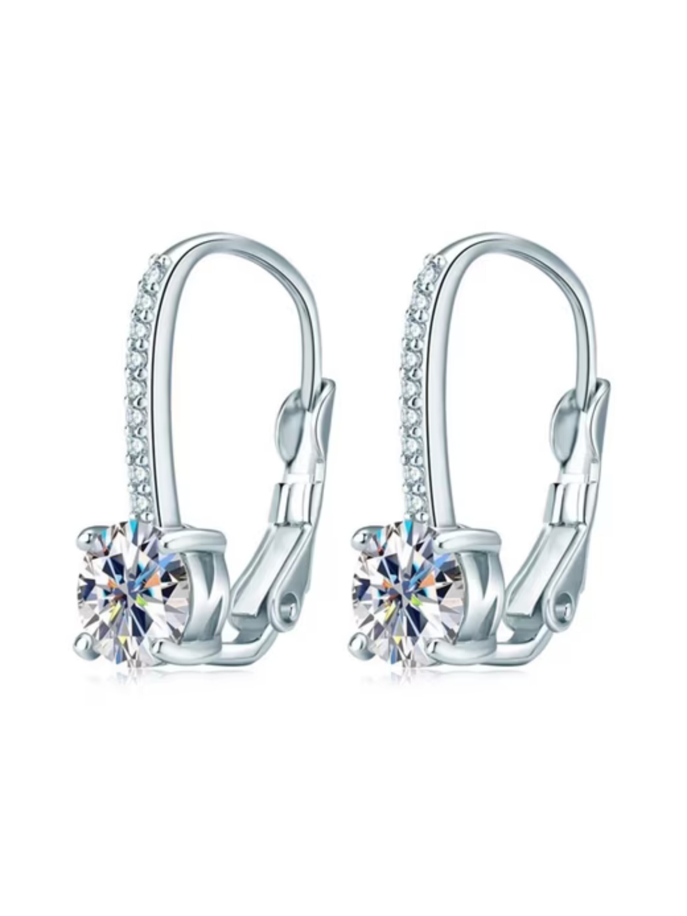ROUGEMONT Jewellery Earrings 'Luxuriöse Moissanit Creolen Ohrringe mit Echtheitszertifikat' in Silver: front