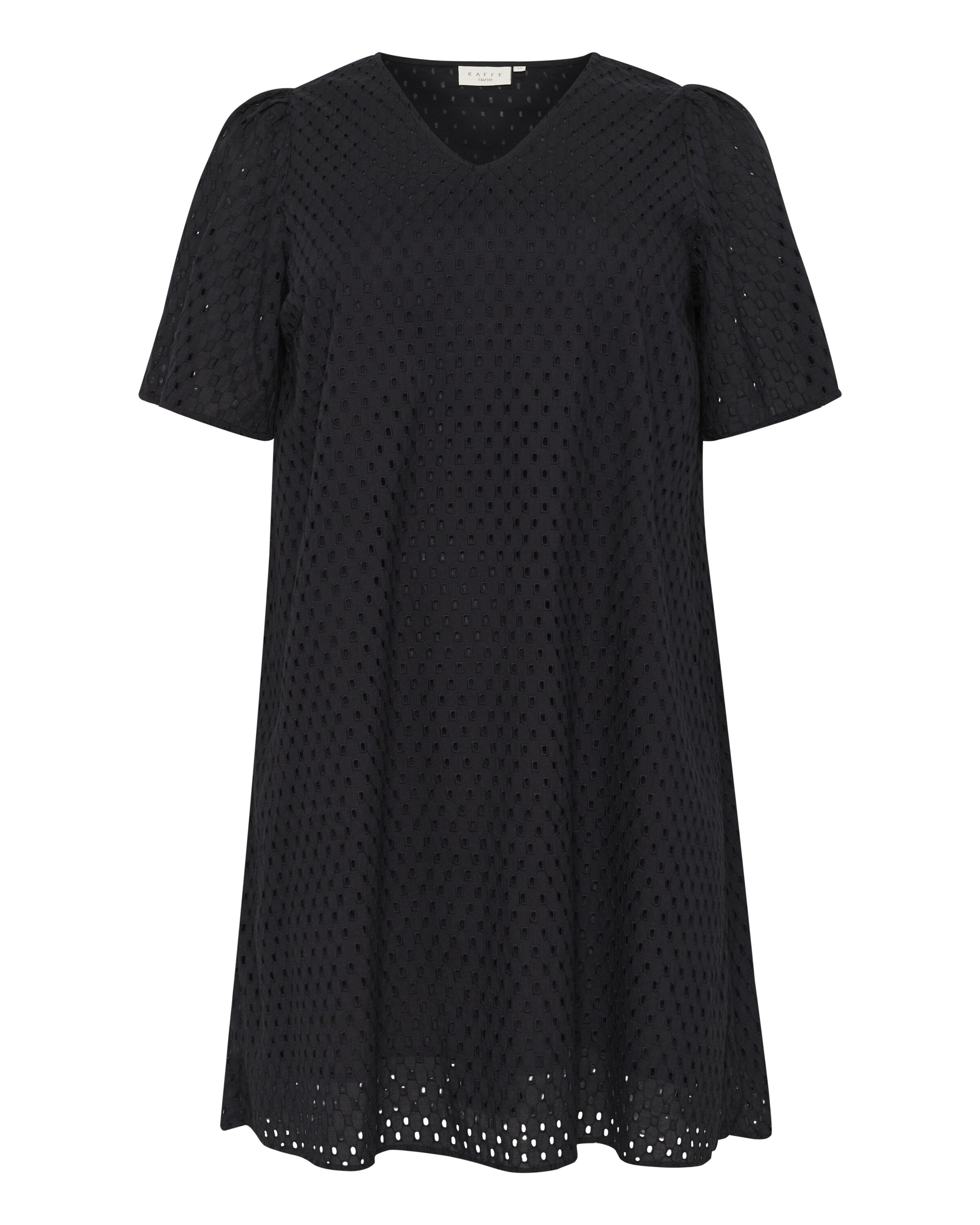 KAFFE CURVE Jurk 'Rubia' in Zwart: voorkant