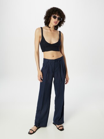 Wide Leg Pantalon à plis ESPRIT en bleu