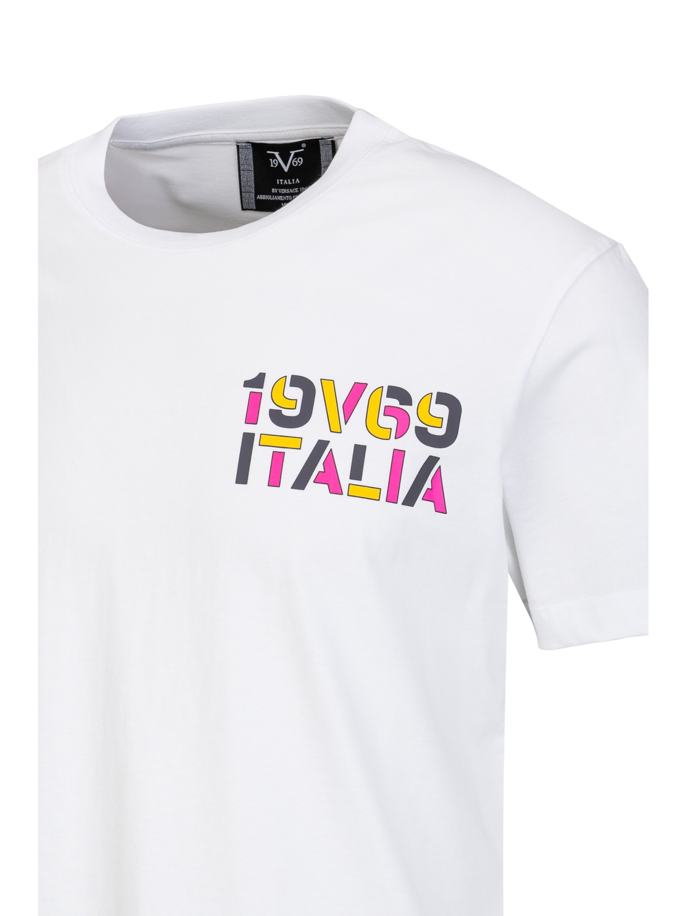 19V69 ITALIA Shirt 'Rafael Stencil' in White