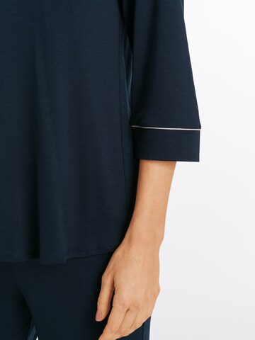 Hanro 3/4 Arm Pyjama ' Natural Comfort ' in Blau