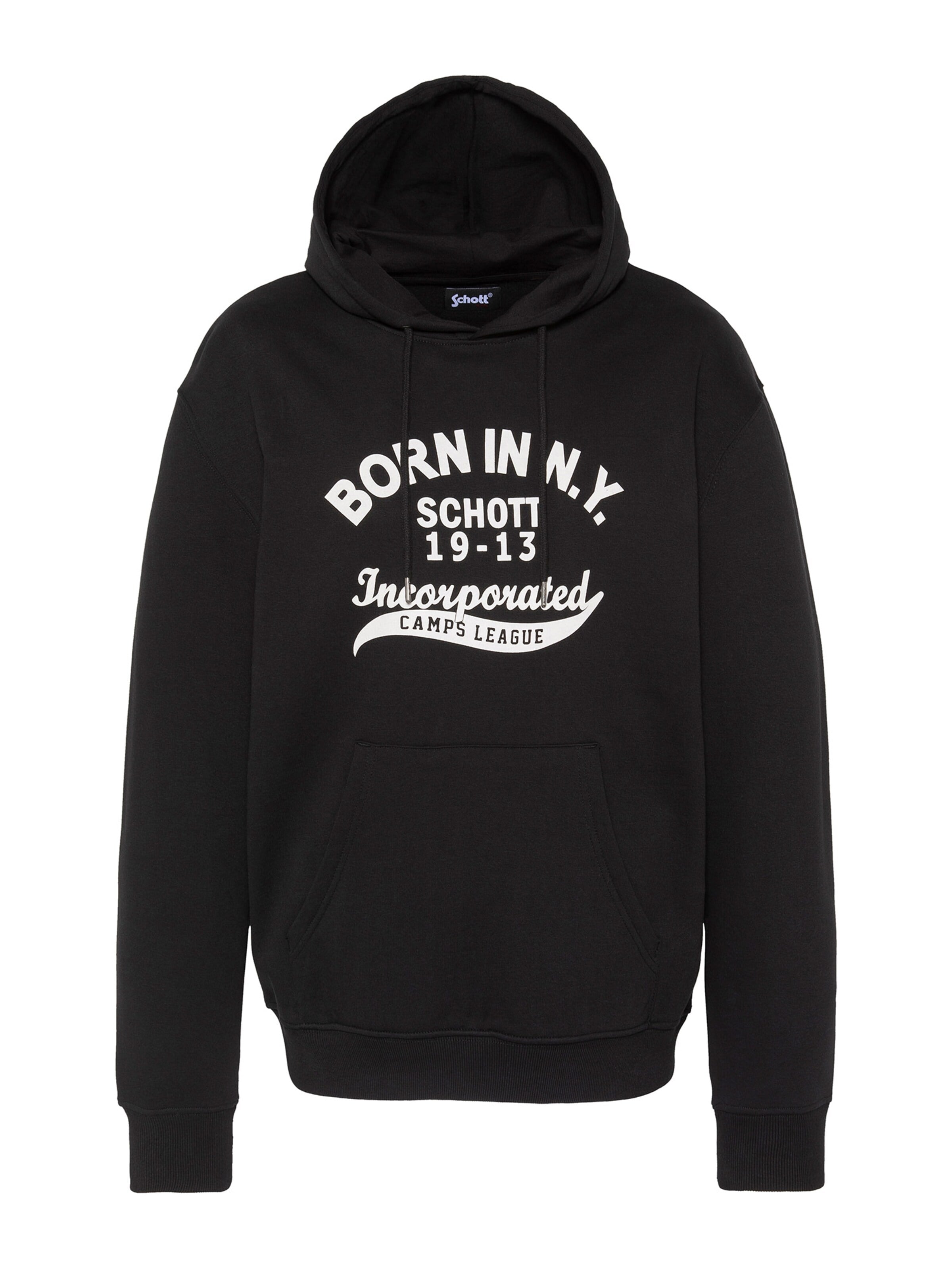 Sweat-shirt Schott NYC en noir : devant