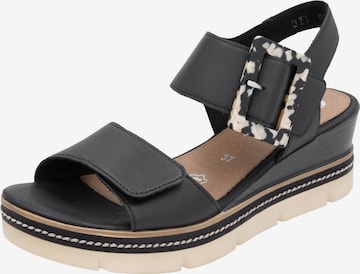 Sandales à lanières REMONTE en noir : devant