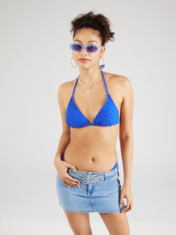 PIECES Triangel Bikinitop 'ANYA' in Blau