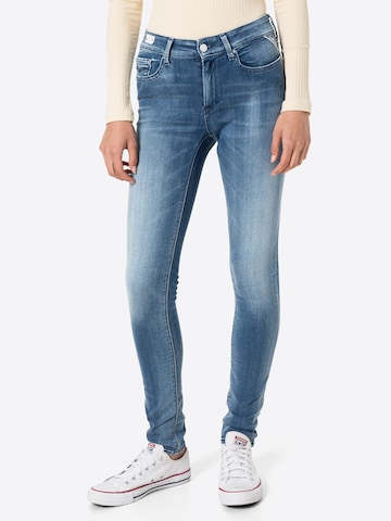 REPLAY Skinny Jeans 'Luzien' in Blauw: voorkant