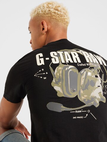 G-Star RAW T-Shirt 'Headphones' in Schwarz