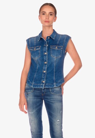 Le Temps Des Cerises Vest 'ATHENA' in Blue: front