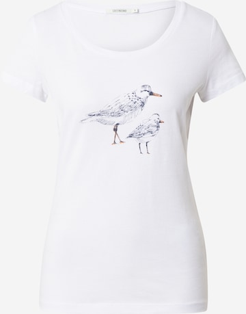 GREENBOMB Shirt 'Bird Friends' in White: front
