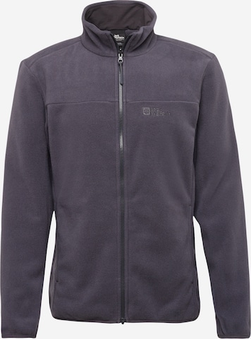 JACK WOLFSKIN Athletic Fleece Jacket 'Beilstein' in Grey: front
