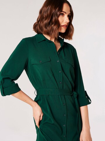 Apricot Shirt Dress in Green