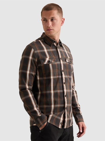 Regular fit Camicia 'Shirt with lumberjack check pattern and herringbone texture' di PME Legend in marrone