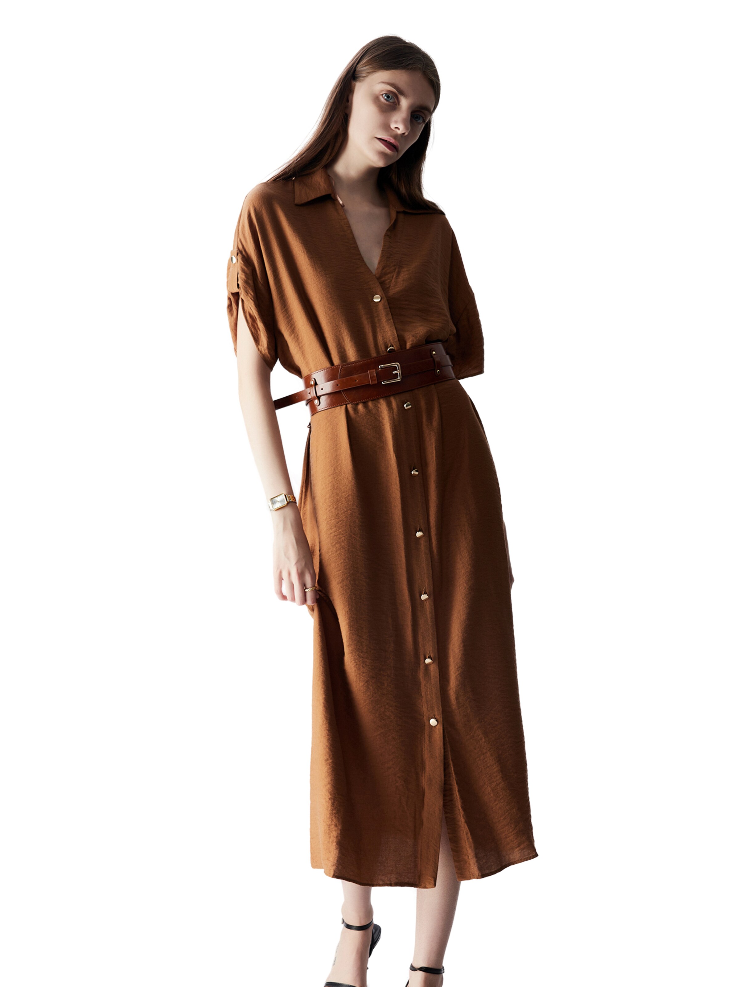 Ceinture Victoria Hyde en marron : devant